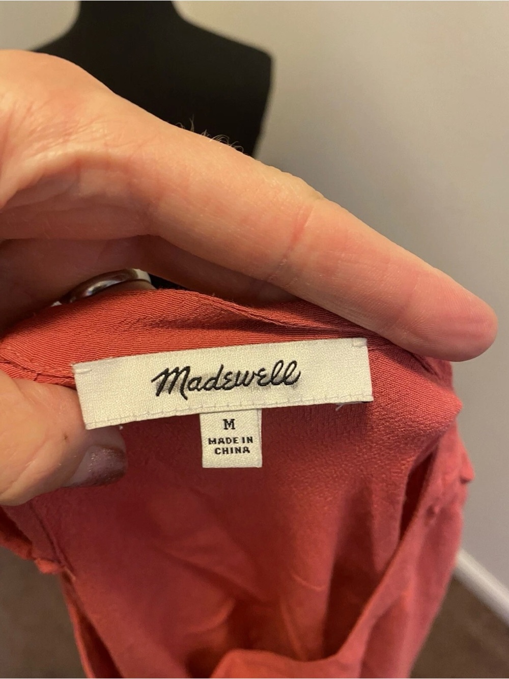 Madewell Journal Side Button Dress Pink Corral Red Rose Size Medium - Picture 6 of 9